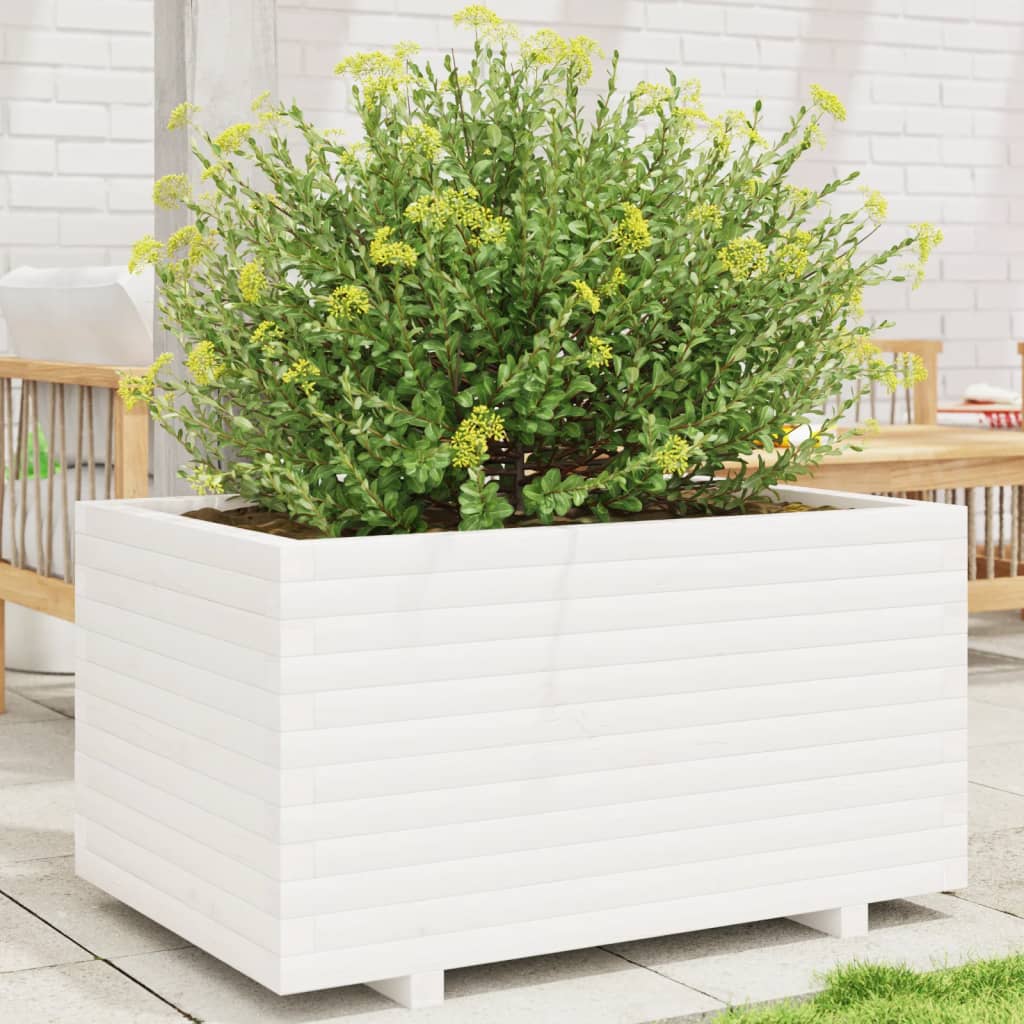 Vetonek Jardinera madera maciza de pino blanco 90x60x49,5 cm