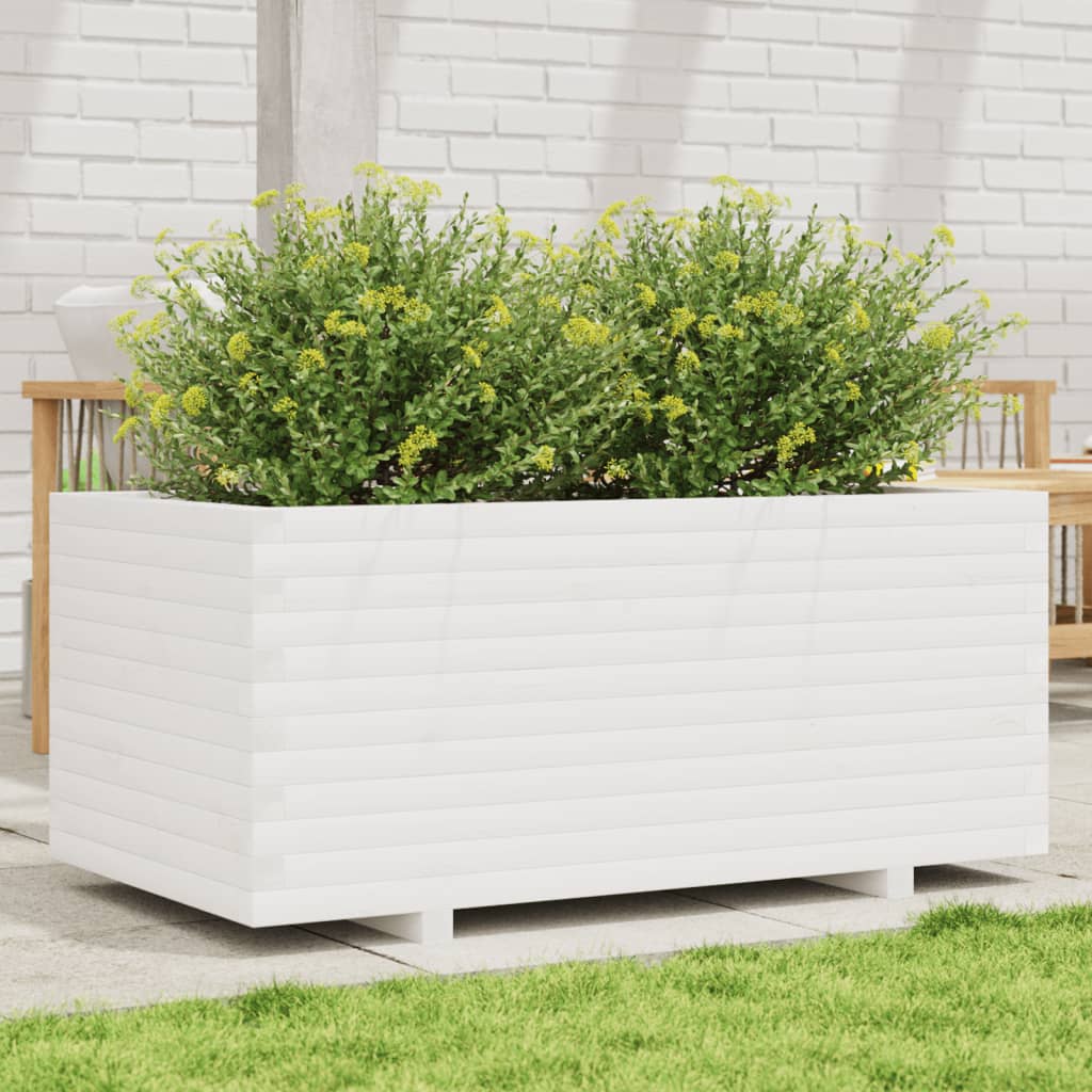 Vetonek Jardinera madera maciza de pino blanco 110x60x49,5 cm