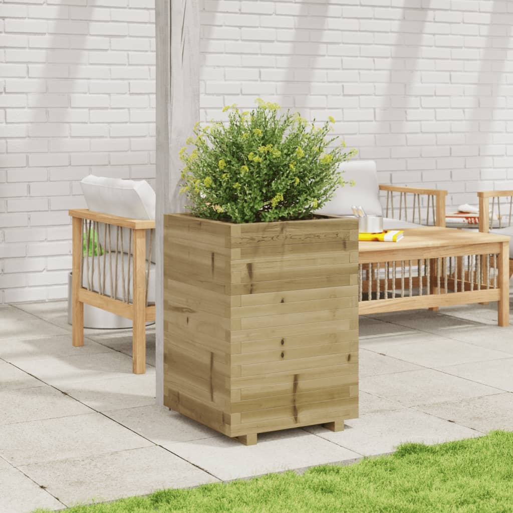 Jardinière en bois de pin imprégné 50x50x72,5 cm - Vetonek
