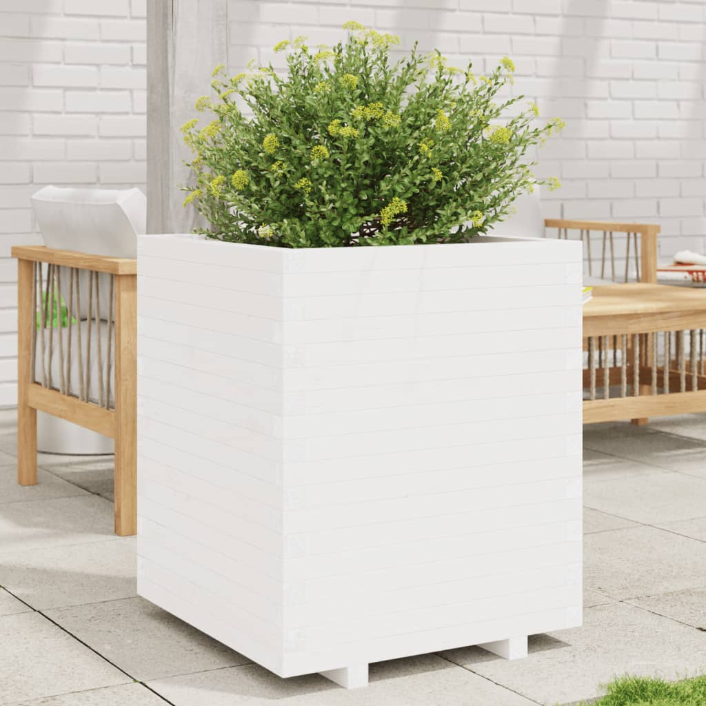 Jardinière en pin blanc massif 60x60x72,5 cm v7107 Vetonek
