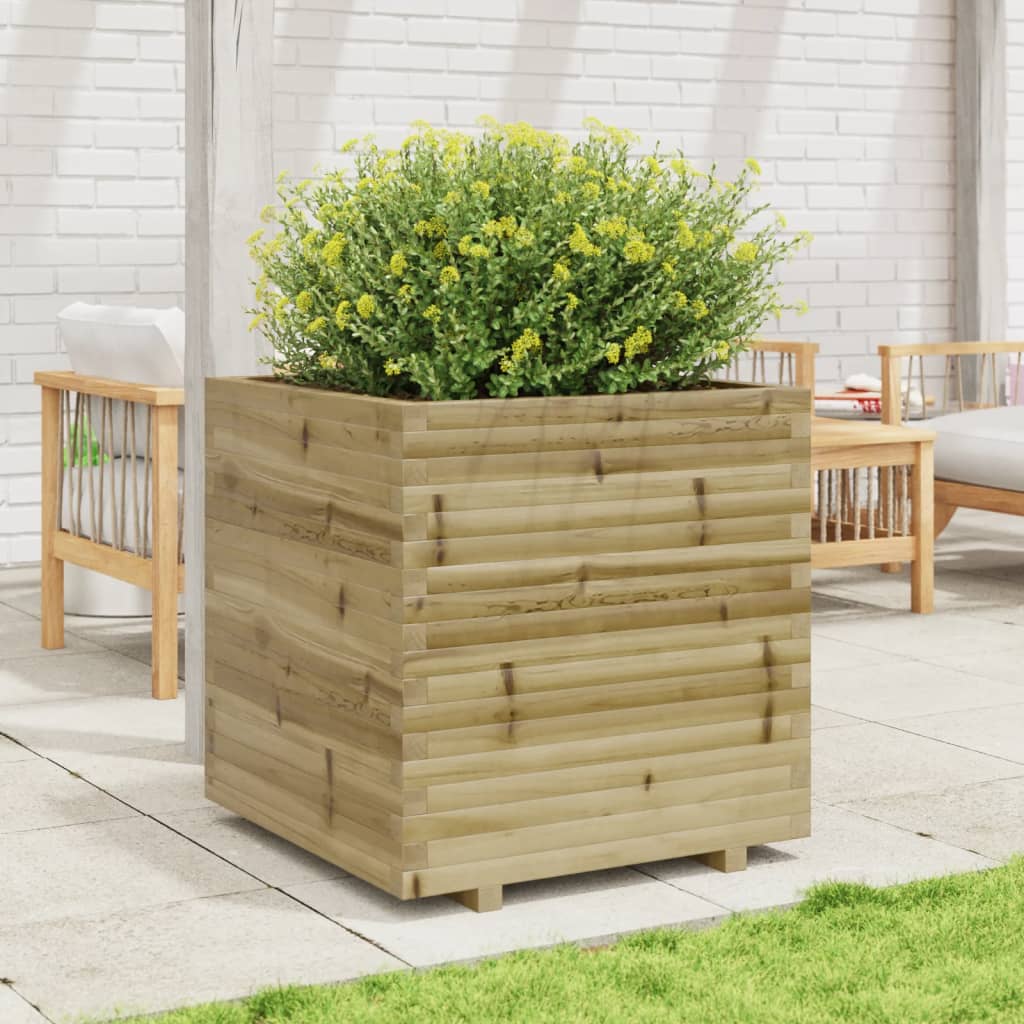 Jardinière en bois de pin imprégné 70x70x72,5 cm v7183 - Vetonek