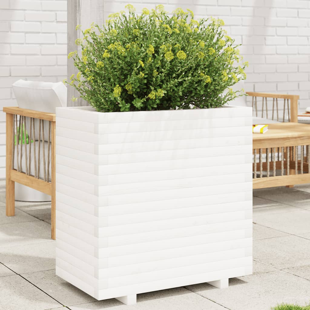 Jardinière en bois de pin blanc massif 70x40x72,5 cm v7206 Vetonek