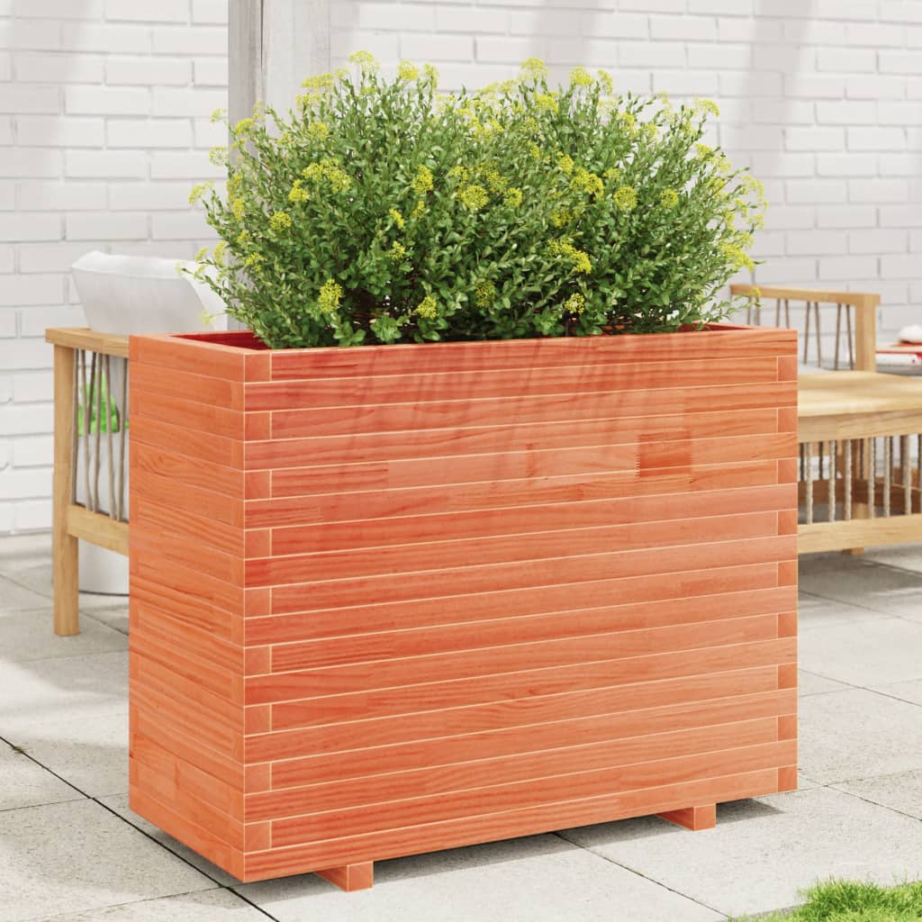 Vetonek Jardinera madera maciza de pino marrón cera 90x40x72,5 cm