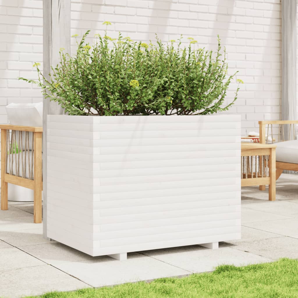 Jardinière en pin blanc massif 90x60x72,5 cm v7350 - Vetonek