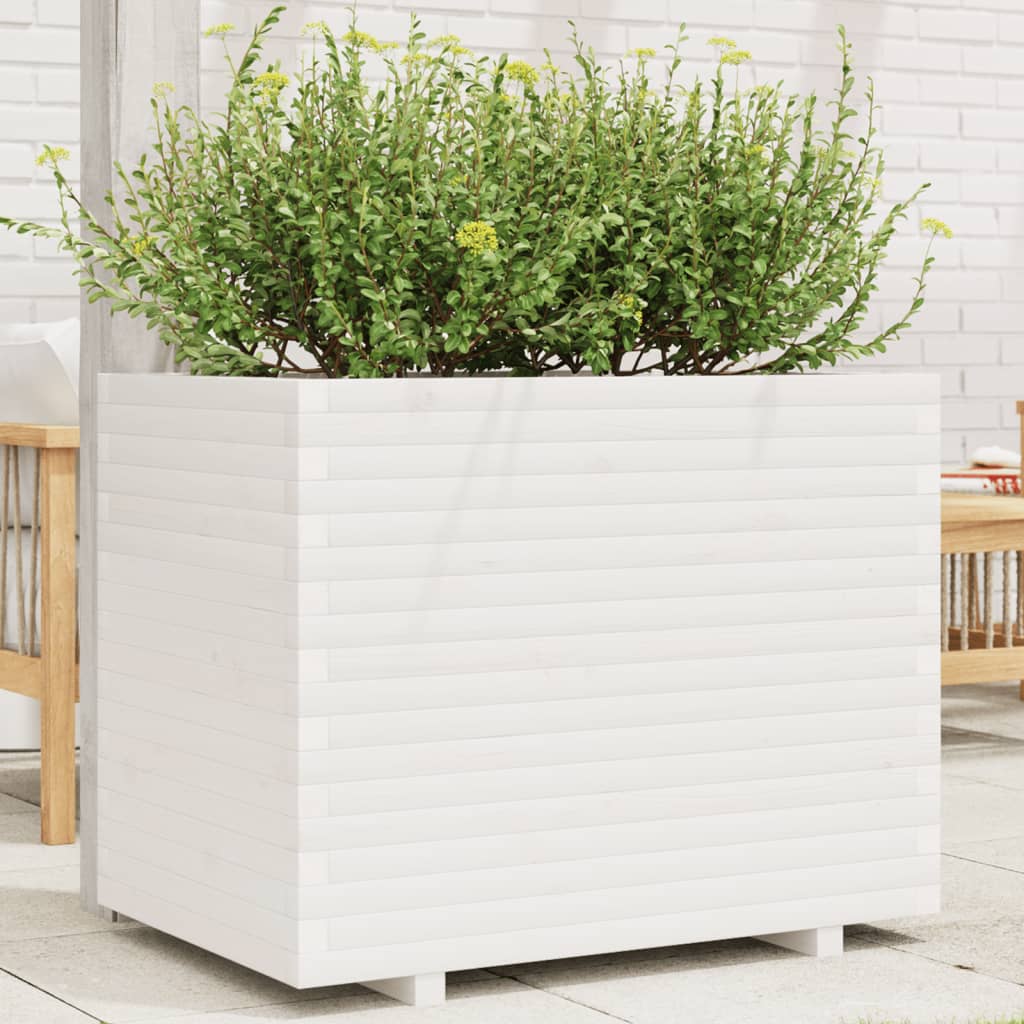 Jardinière en pin blanc massif 90x60x72,5 cm v7350 Vetonek