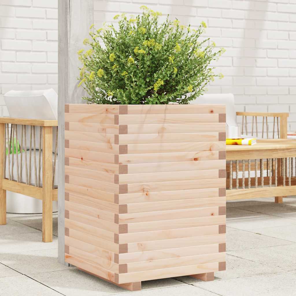 Vetonek Jardinera de madera maciza de pino 50x50x72 cm