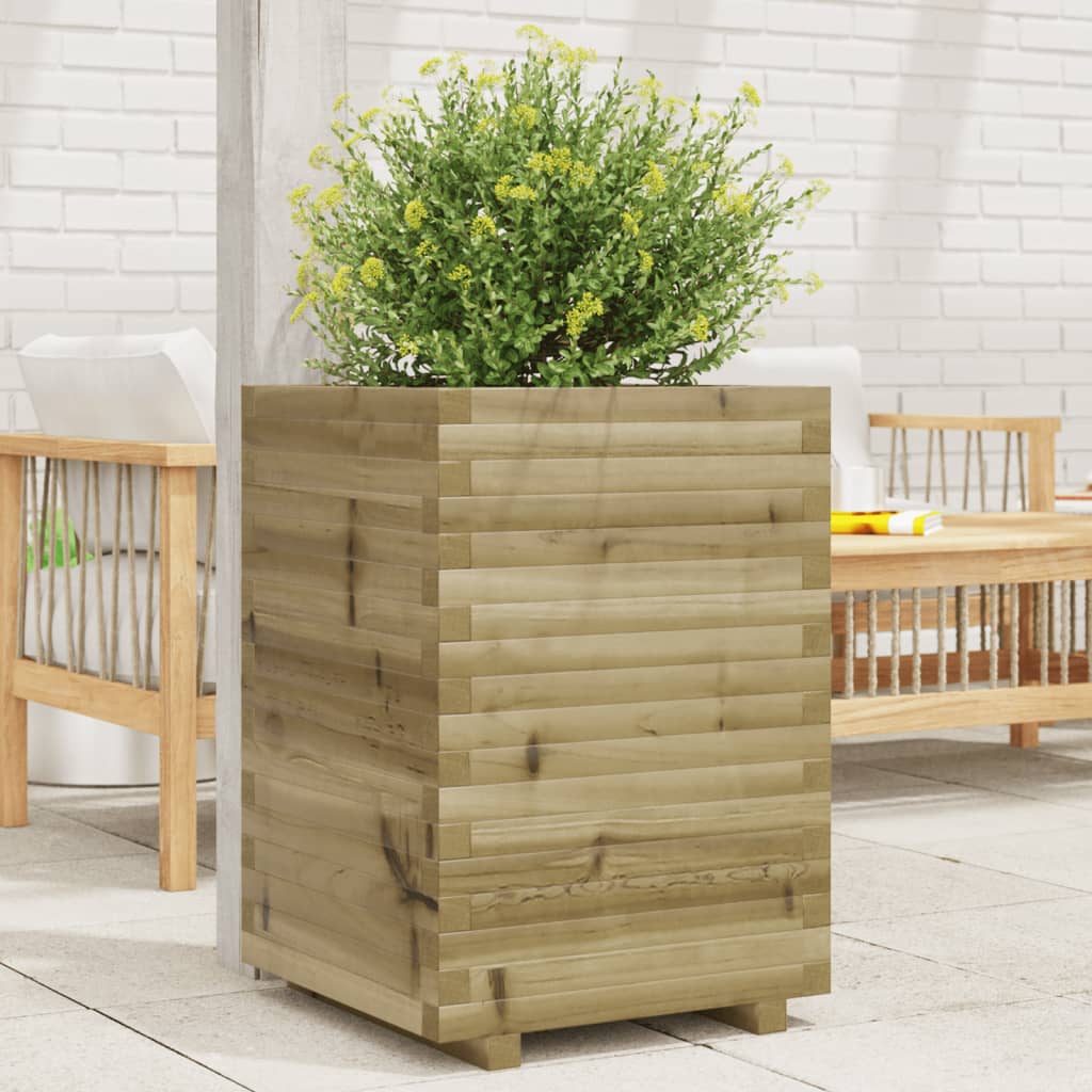Jardinière en bois de pin imprégné 50x50x72 cm v7435 Vetonek
