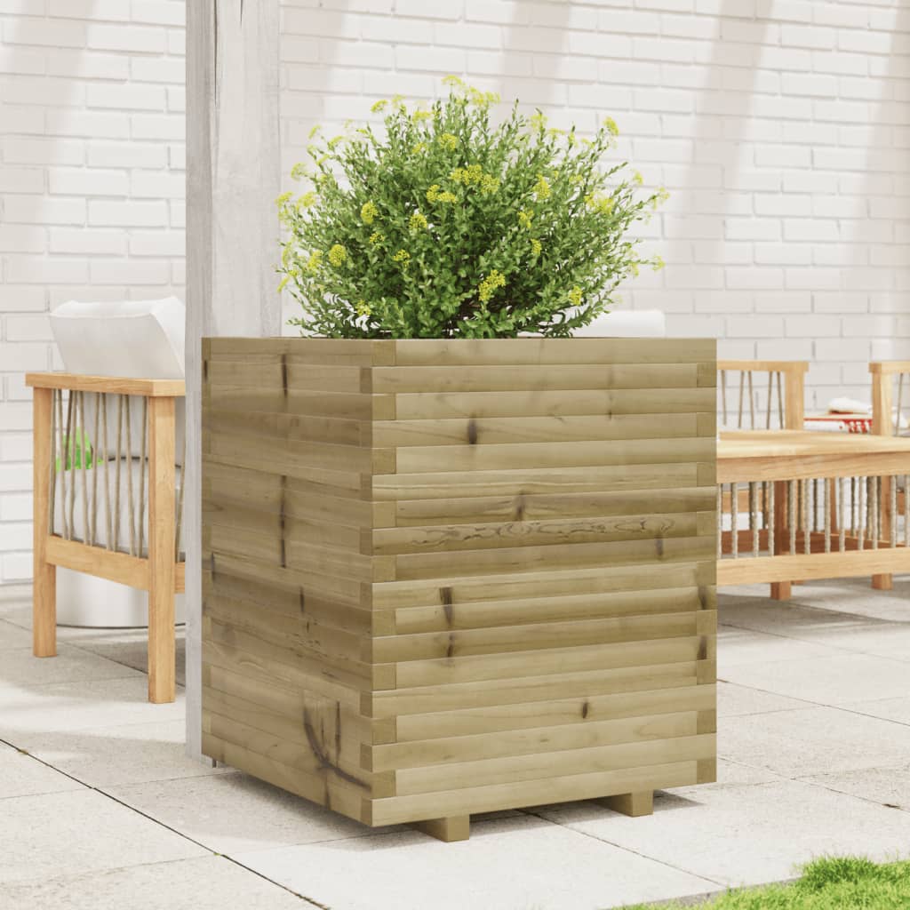 Jardinière en bois de pin imprégné 60x60x72 cm v7480 - Vetonek