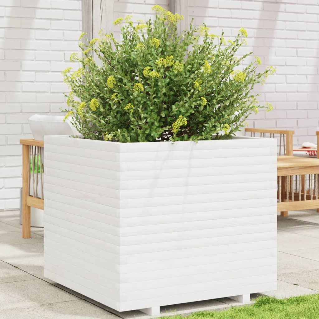 Jardinière en pin blanc massif 80x80x72 cm v7558 Vetonek