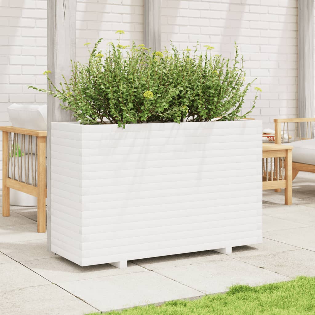Jardinière en pin blanc massif 110x40x72 cm V7701 Vetonek