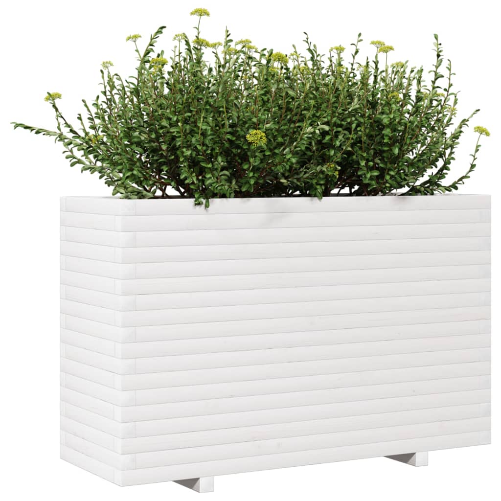 Jardinière en pin blanc massif 110x40x72 cm V7701 Vetonek