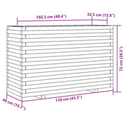 Jardinière en pin blanc massif 110x40x72 cm V7701 Vetonek