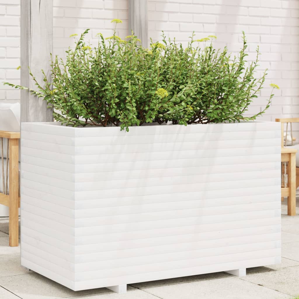 Jardinière en pin blanc massif 110x60x72 cm v7800 Vetonek