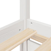 Cama com gavetas e colchão em madeira maciça de pinho branco 120x190 cm V8159 Vetonek