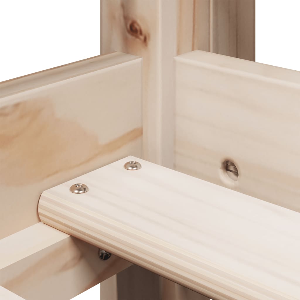 Cama alta com escada e teto em pinho maciço 80x200 cm V0442 Vetonek