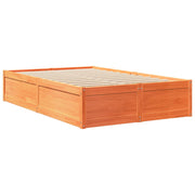 Estructura de cama sin colchón madera maciza marrón 120x190 cm - Vetonek