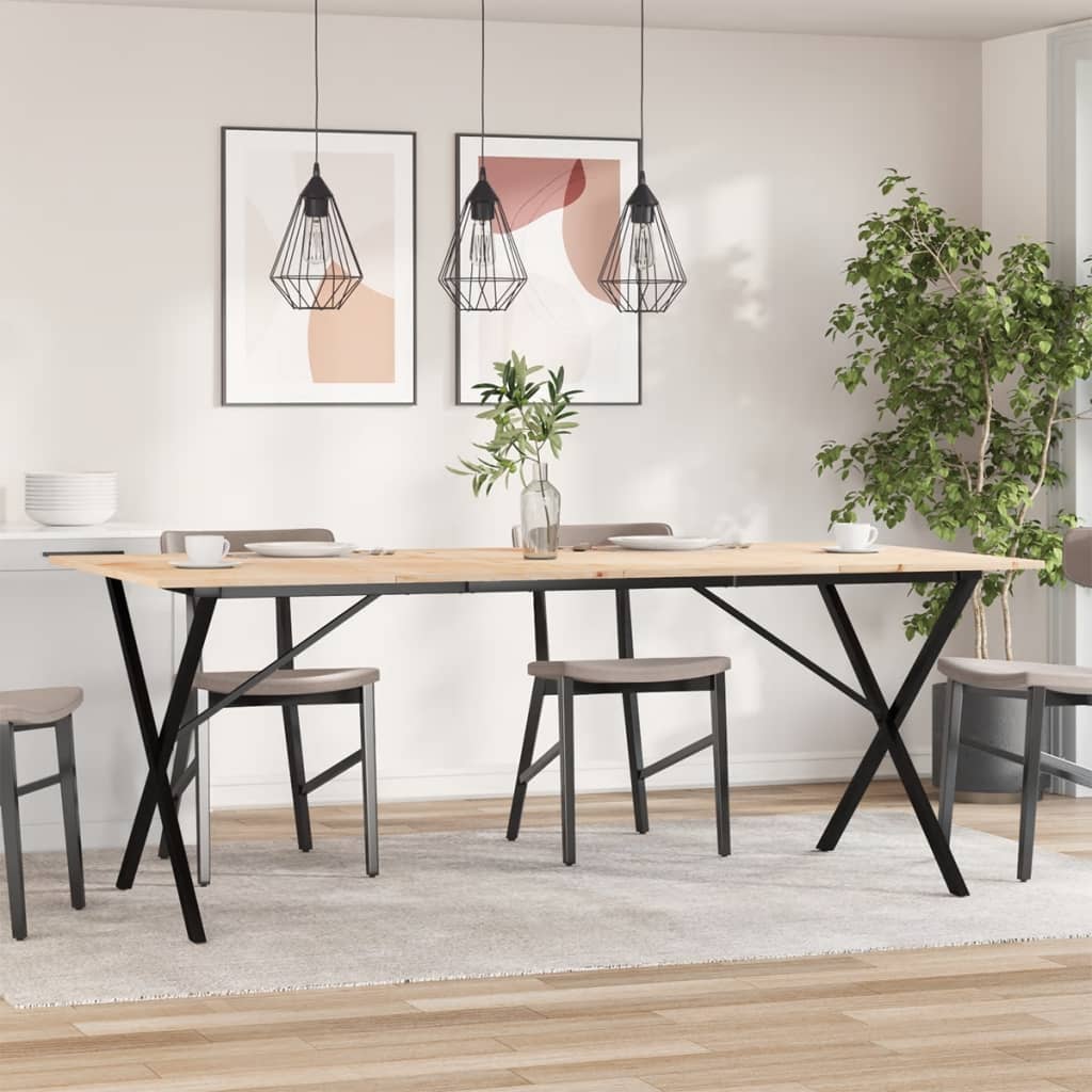 Cadre Table Cadre x Pin en bois massif et acier 200x100x75cm