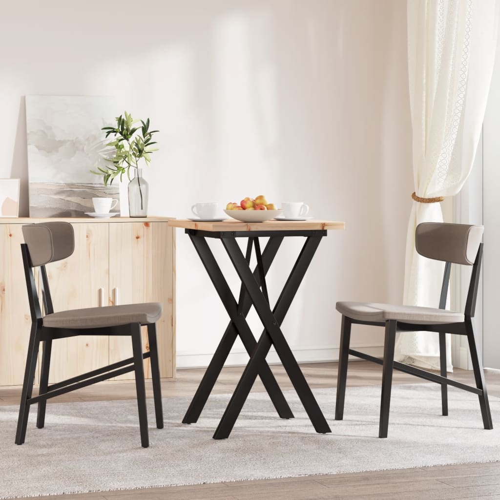 Cadre Table Cadre x Pin en bois massif et acier 50x50x75.5 cm