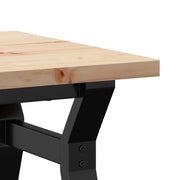 Mesa de centro marco Y madera maciza pino y acero 50x50x35,5 cm V5058 Vetonek