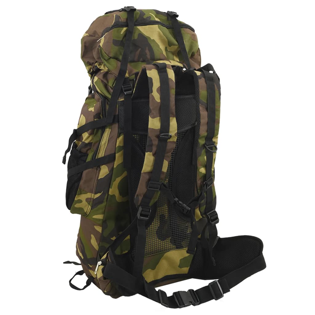 Mochila de senderismo tela oxford verde camuflaje 60 l