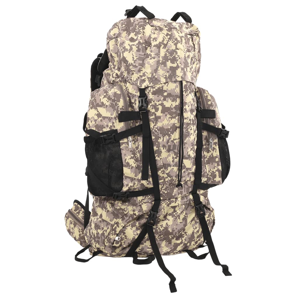 Vetonek Mochila de senderismo tela oxford marrón camuflaje 60 l