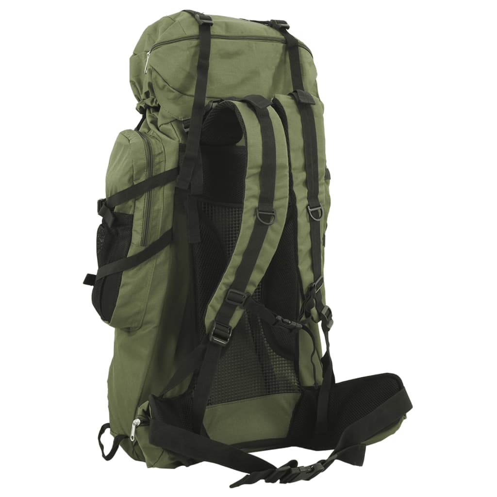 Mochila de senderismo tela oxford verde militar 60 l