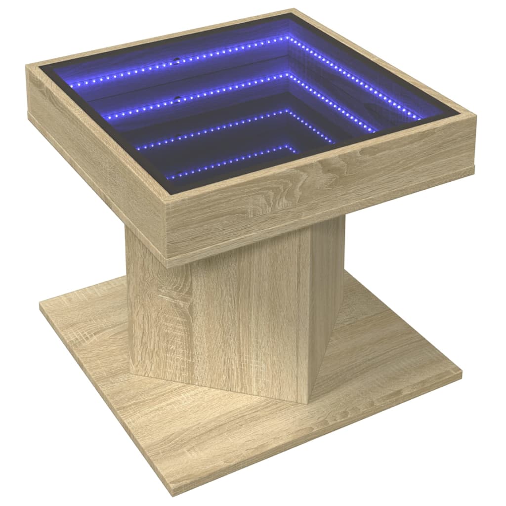 Centro und LED -Tabelle Engineering Oak Sonoma 50x50x45 cm