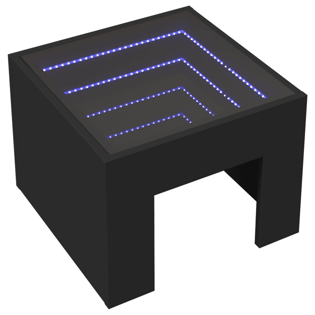 Mesa de centro con Infinity LED negro 40x40x30 cm - Vetonek