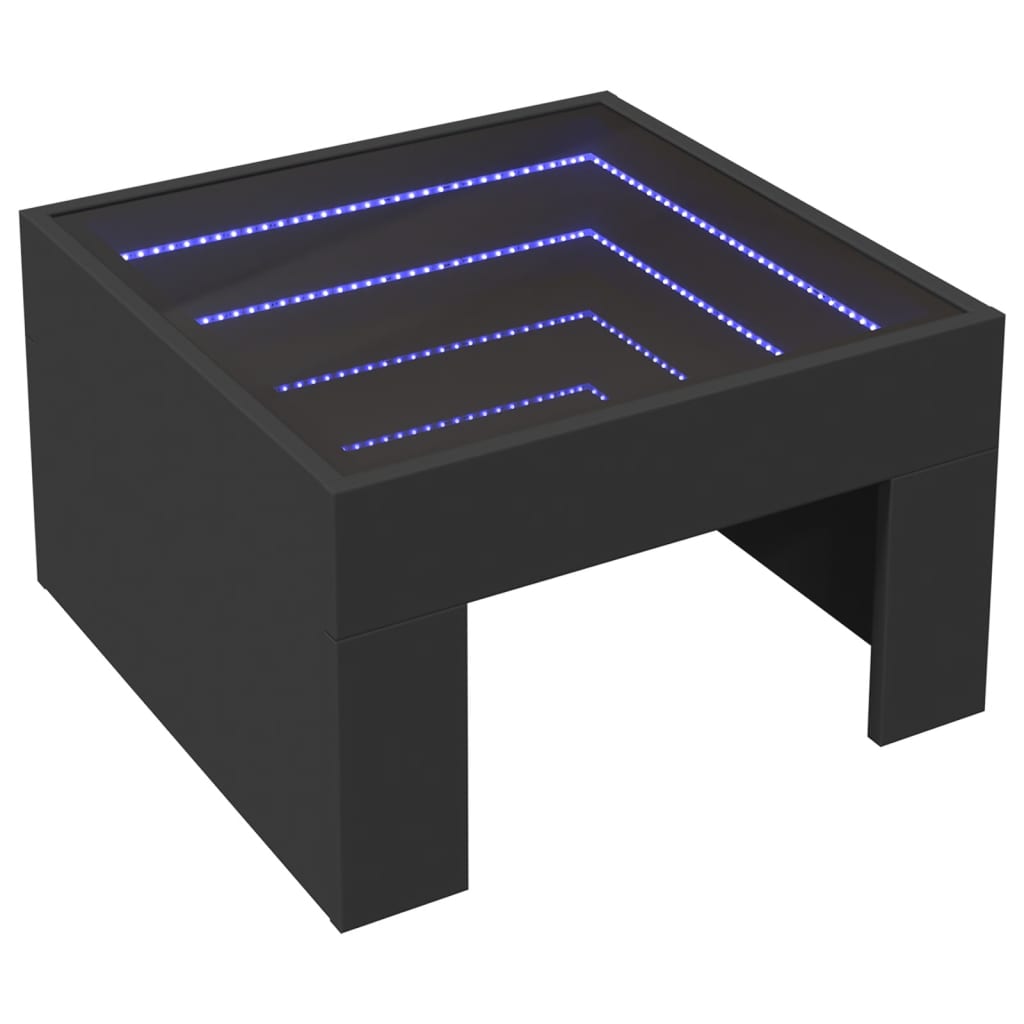 Mesa de centro con Infinity LED negro 50x50x30 cm - Vetonek