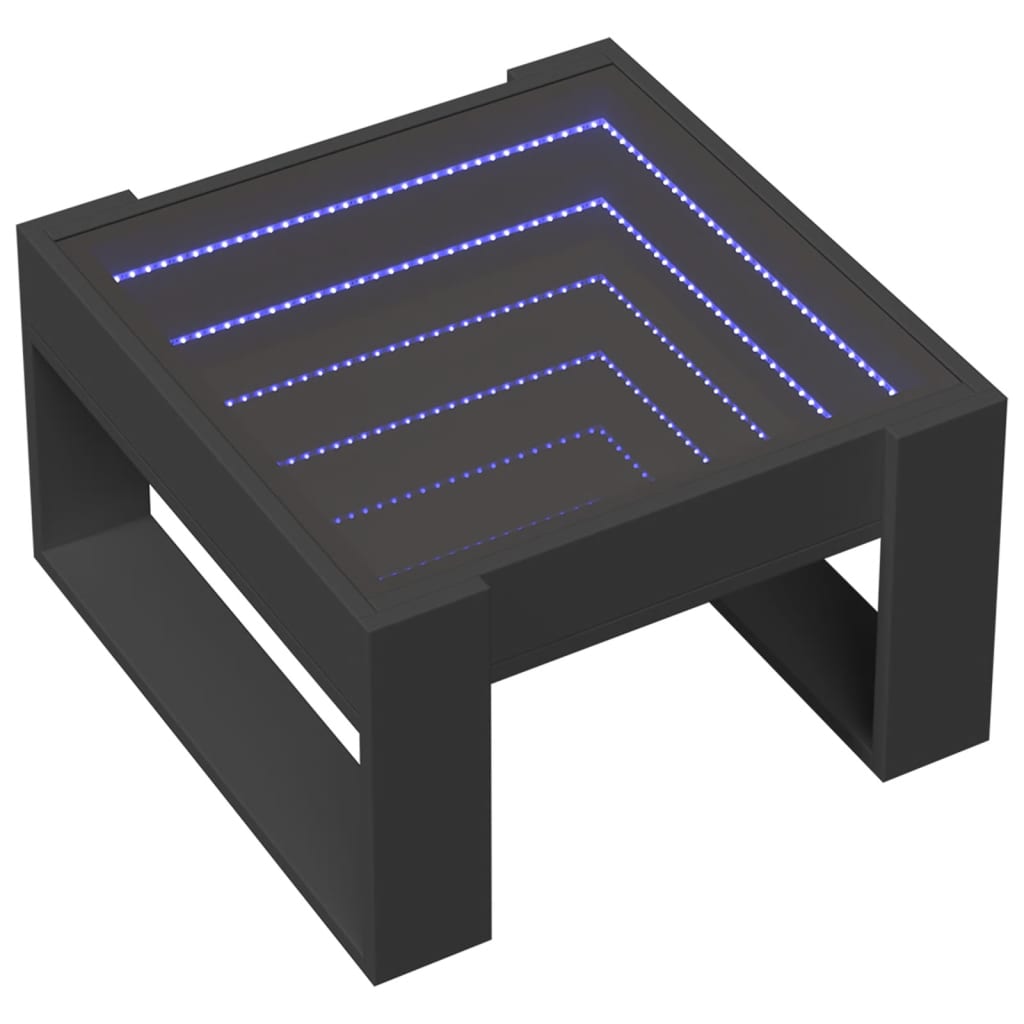 Mesa de centro con Infinity LED negro 50x53x30 cm - Vetonek