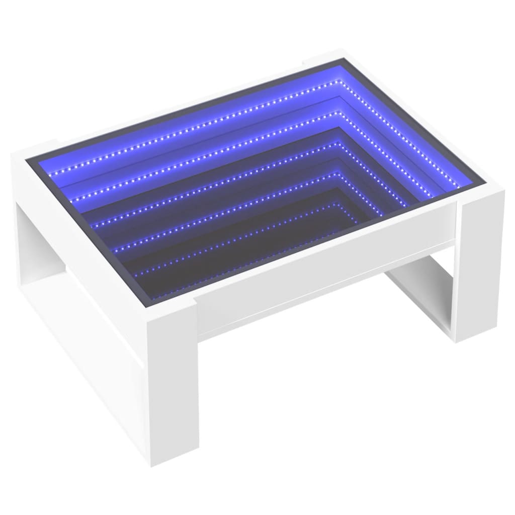 Mesa de centro con Infinity LED blanco 70x53x30 cm - Vetonek