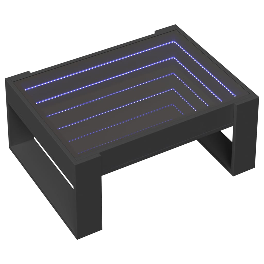 Mesa de centro con Infinity LED negro 70x53x30 cm - Vetonek