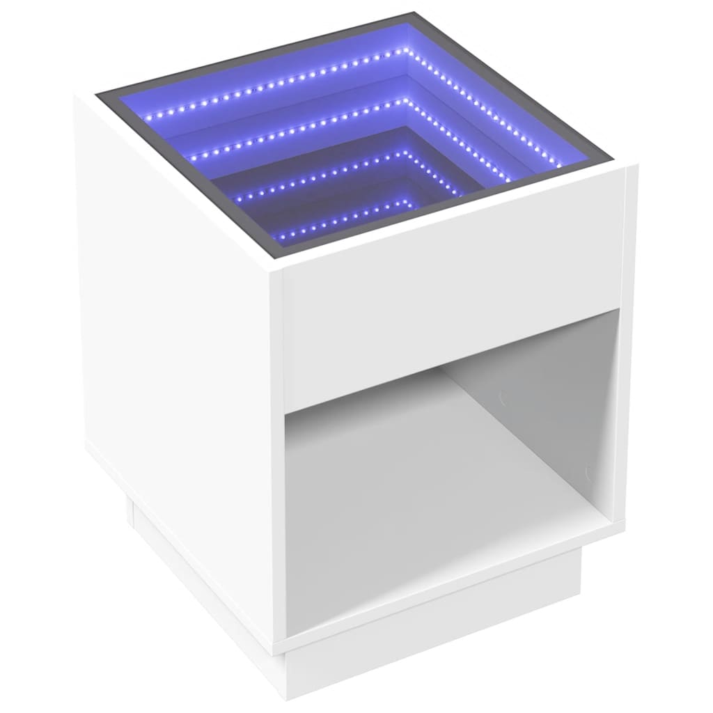 Mesa de centro con Infinity LED blanco 40x40x50 cm - Vetonek