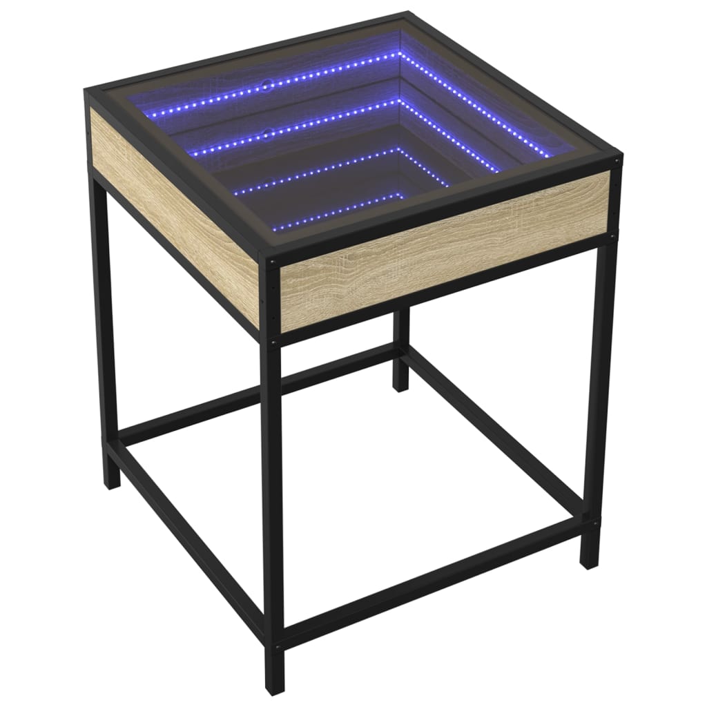 Center table with infinity Led Roble Sonoma 40x40x51 cm