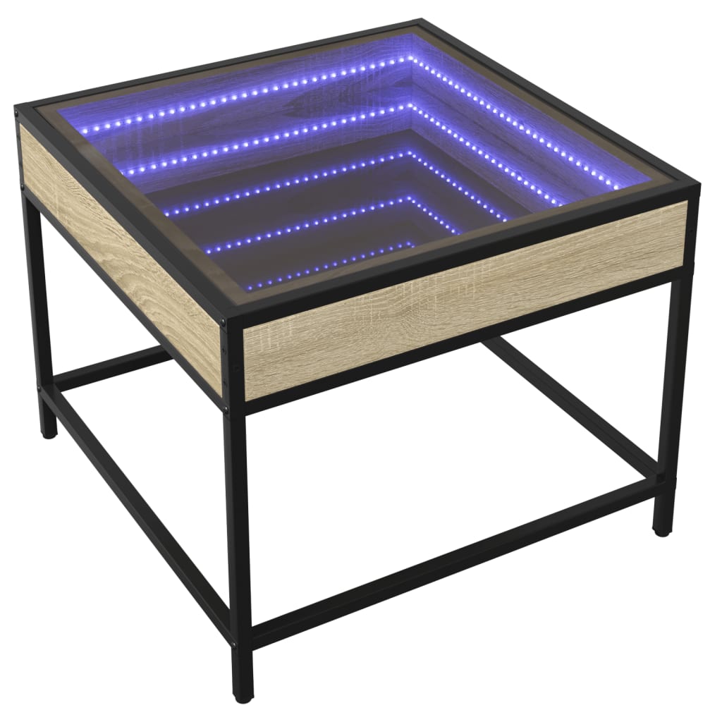 Center table with infinity Led Roble Sonoma 50x50x41 cm