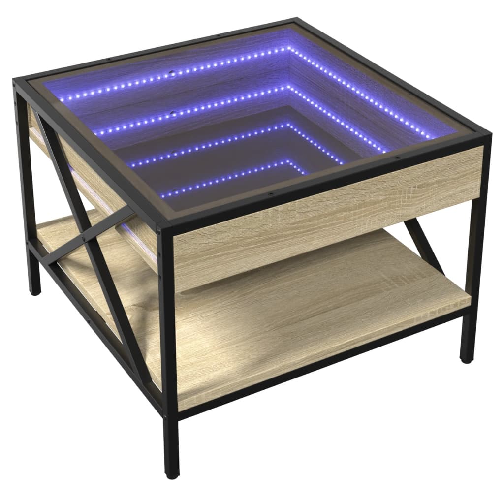 Center table with infinity led oak sound 50x50x38 cm