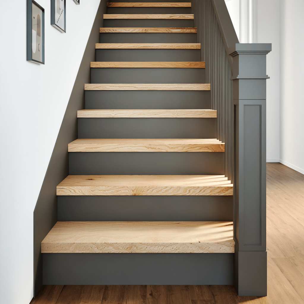 Vetonek Peldaños de escalera 4 uds madera maciza 80x25x2 cm