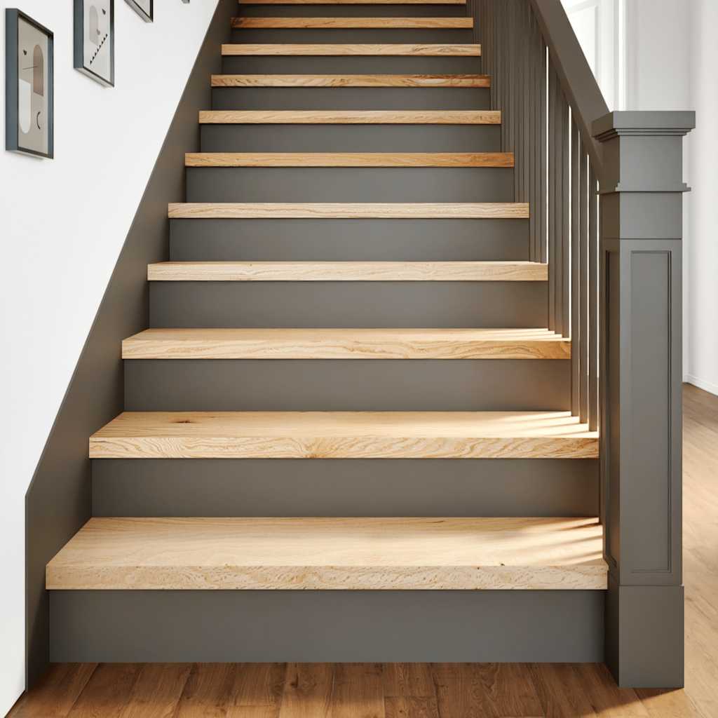 Vetonek Peldaños de escalera 4 uds madera maciza 90x25x2 cm