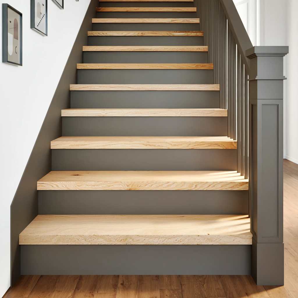 Vetonek Peldaños de escalera 4 uds madera maciza 100x25x2 cm