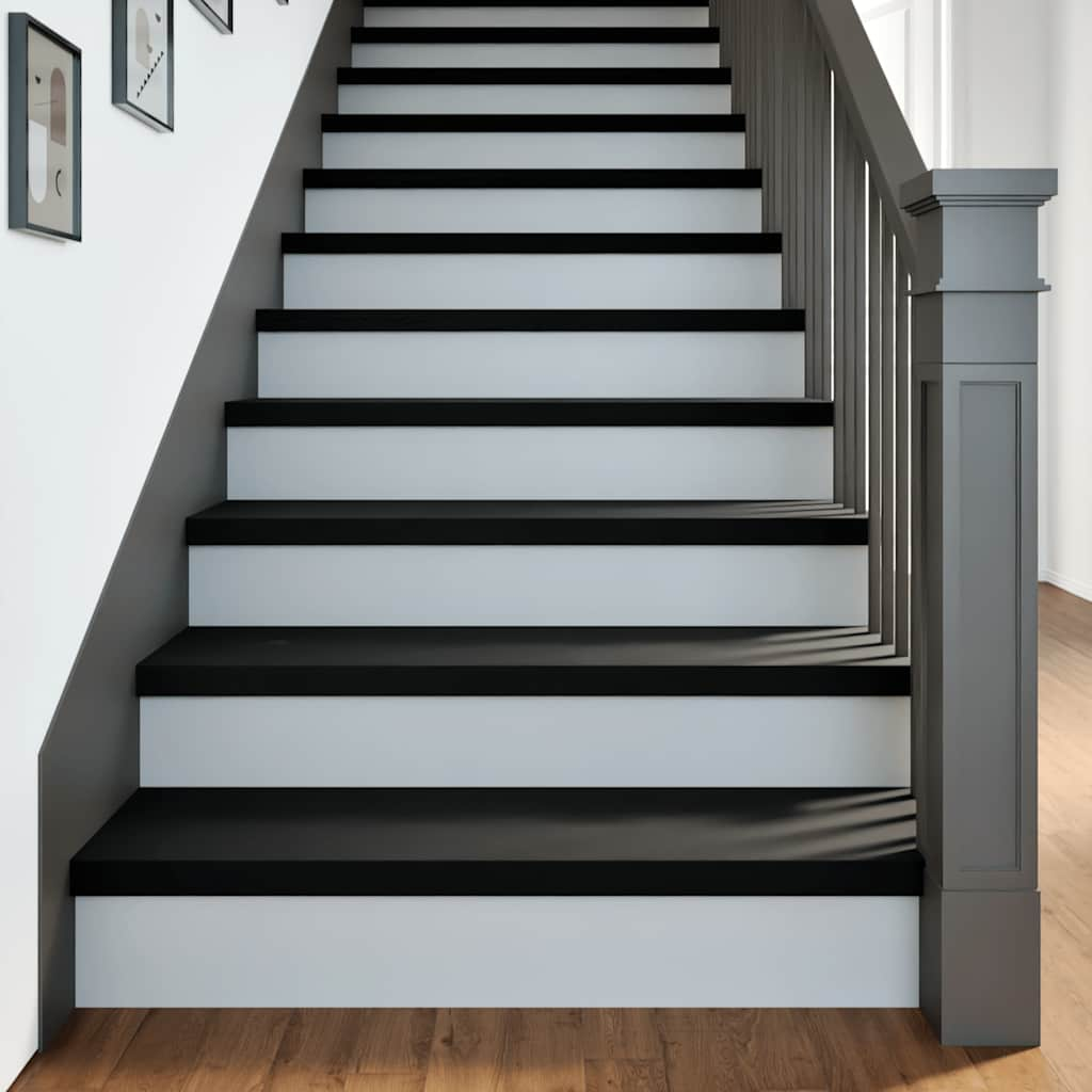 Vetonek Peldaños de escalera 4 uds madera maciza roble marrón oscuro