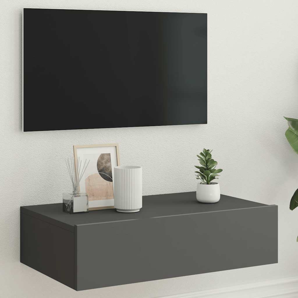 Vetonek Mueble para TV con luces LED gris 60x35x15,5 cm