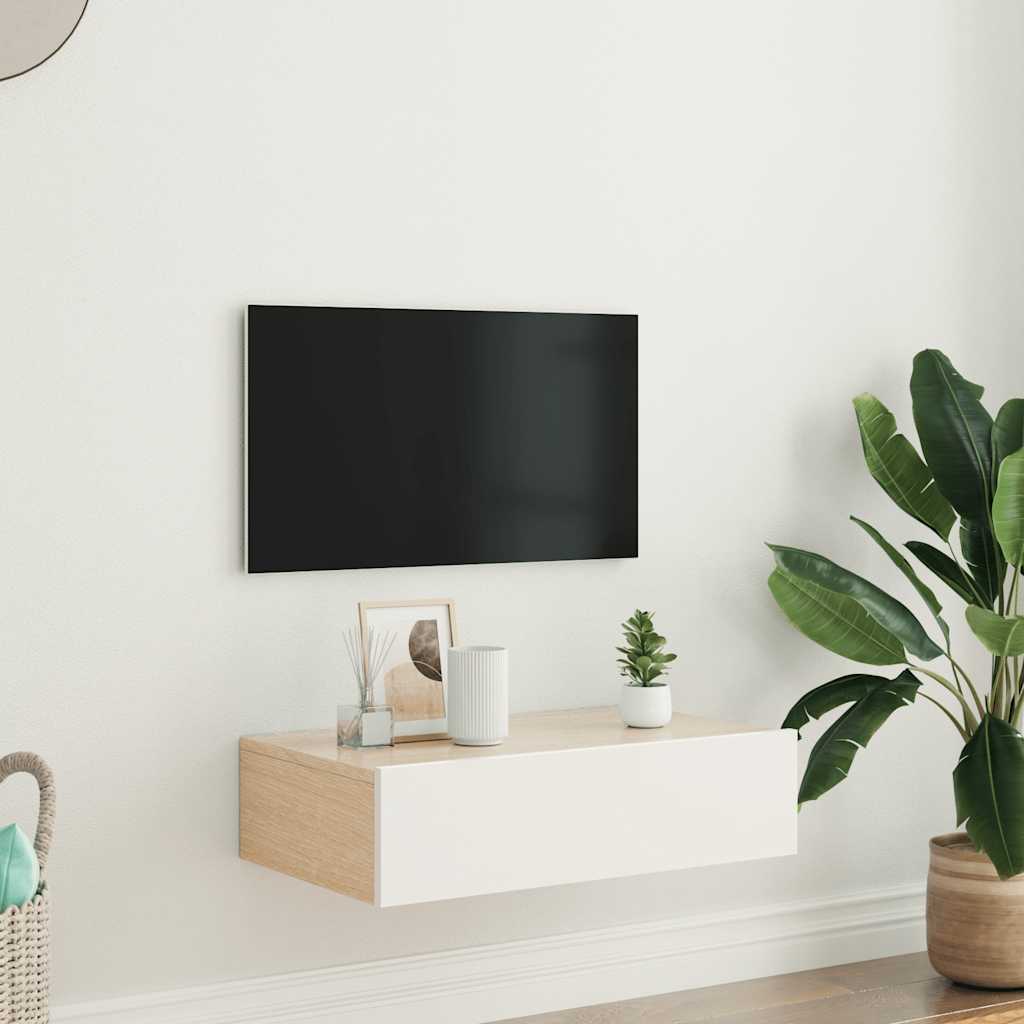 TV furniture with white LED lights 60x35x15.5 cm