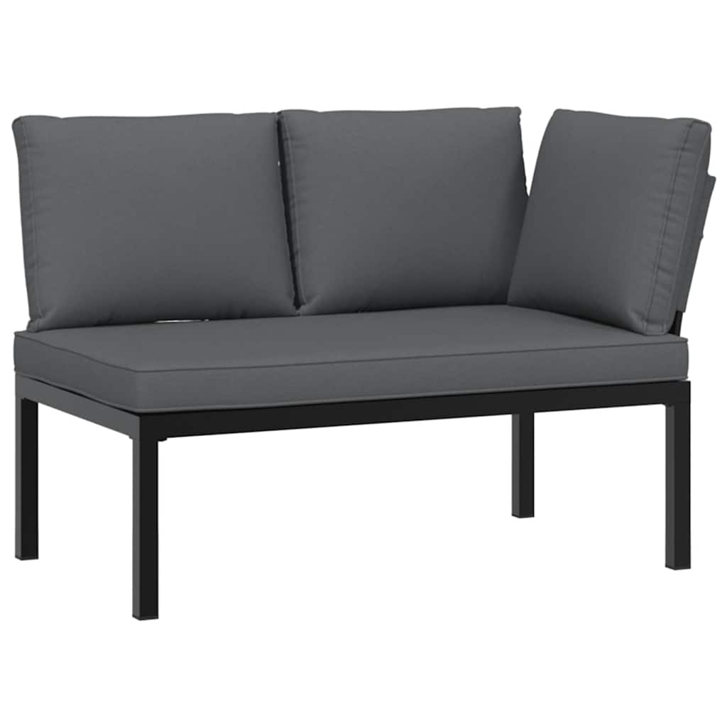 Garden Sofas Set with 2 Pieces Black Aluminum Pieces