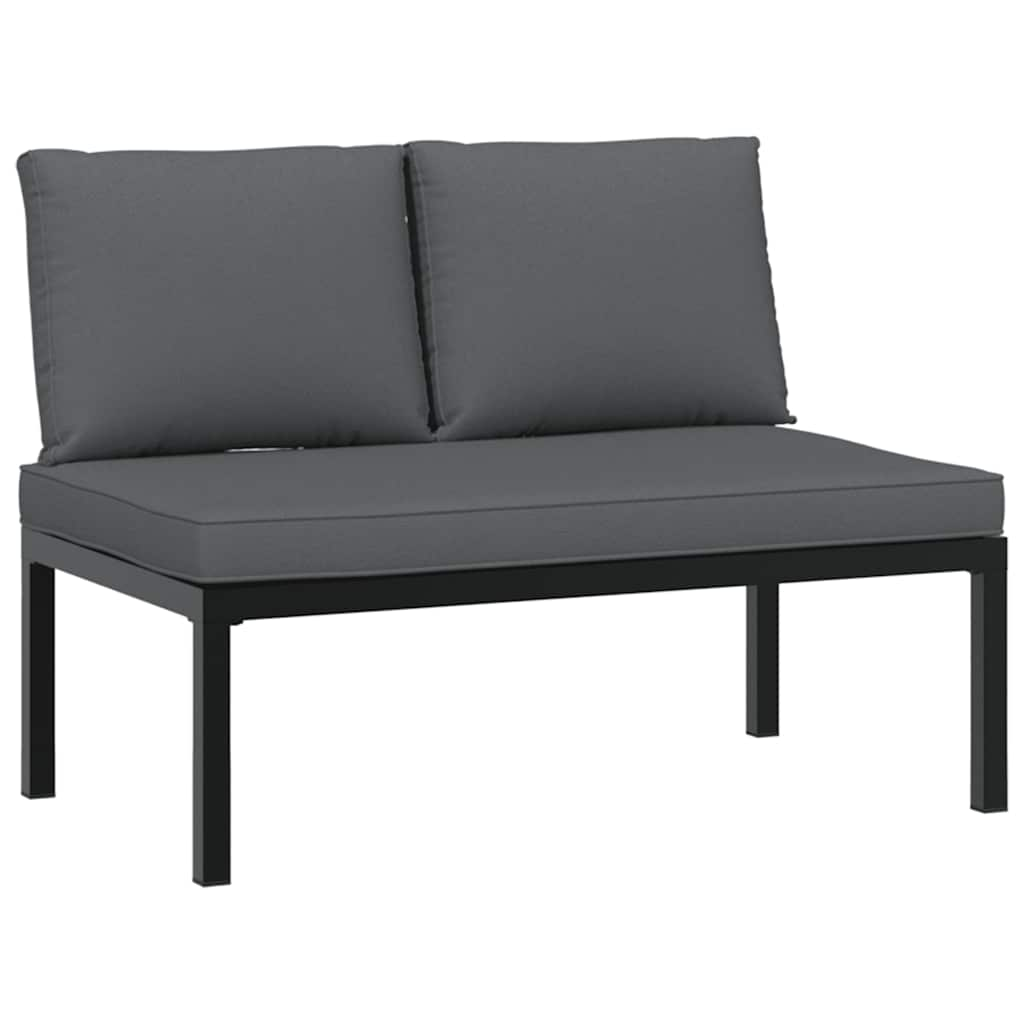 Gartensofas mit 2 Teilen schwarze Aluminiumstücke