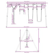 Conjunto de balanço com balanço, trapézio e corda de disco V7891 Vetonek