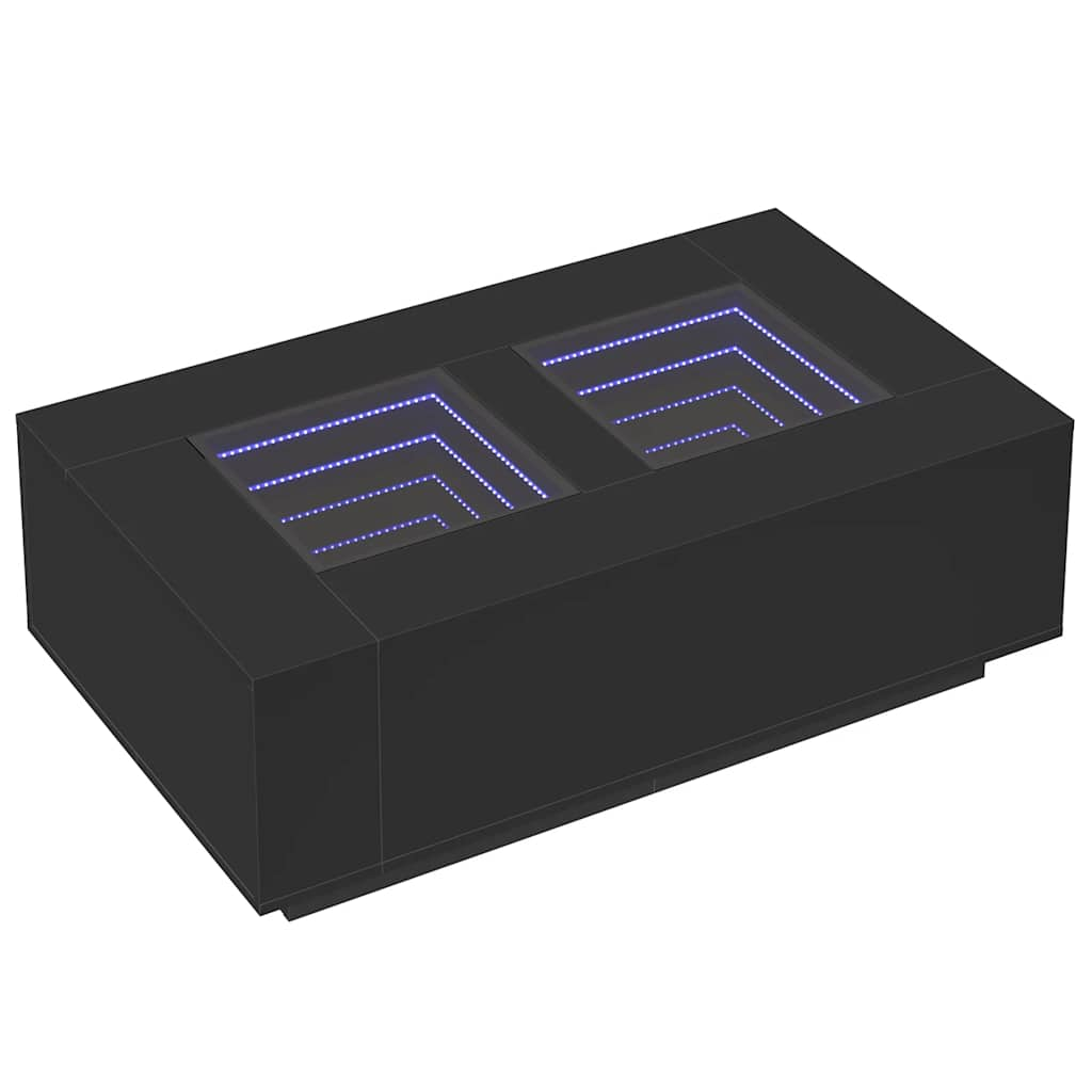 Center table with black infinity LED 116x69x40 cm