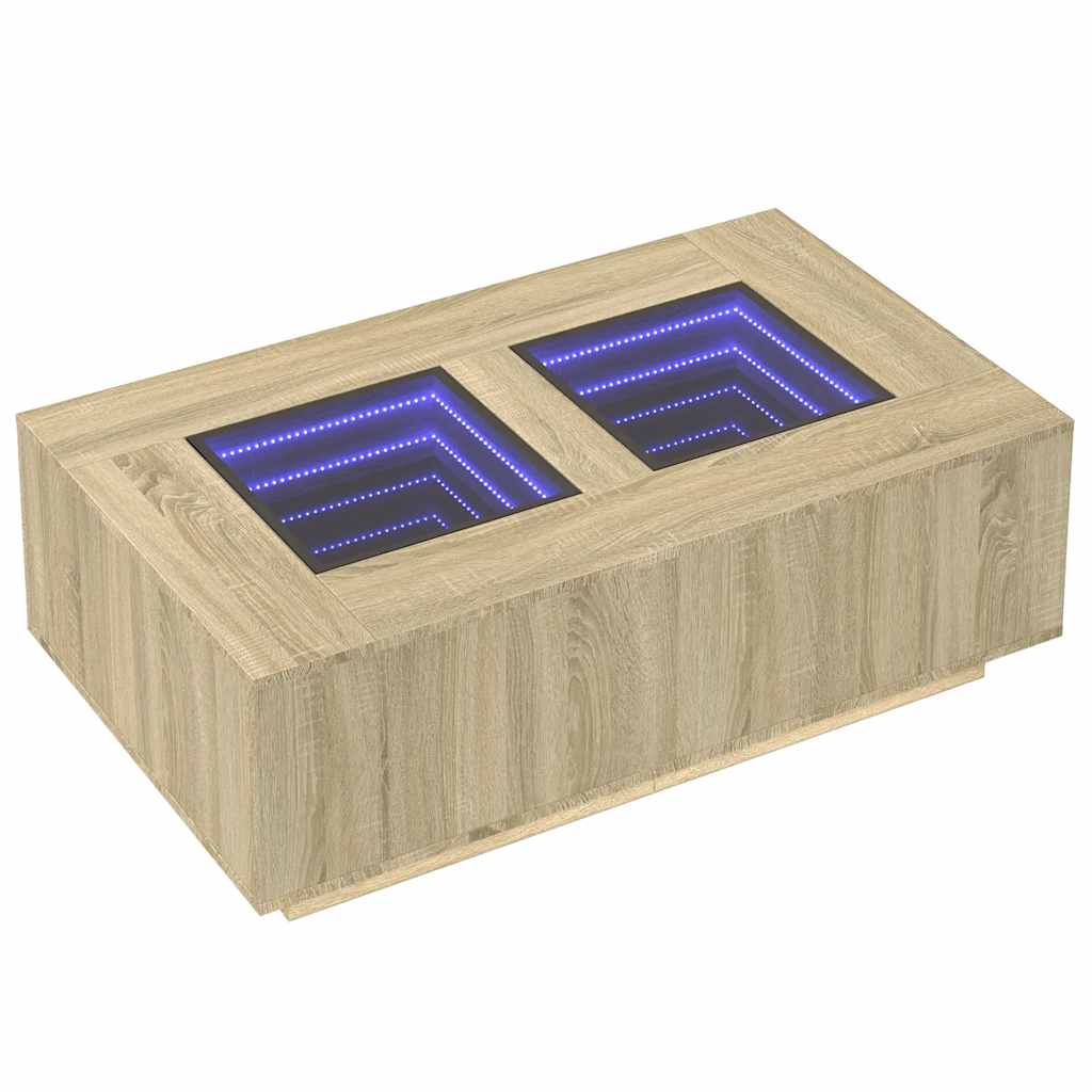 Mesa de centro con Infinity LED roble Sonoma 116x69x40 cm