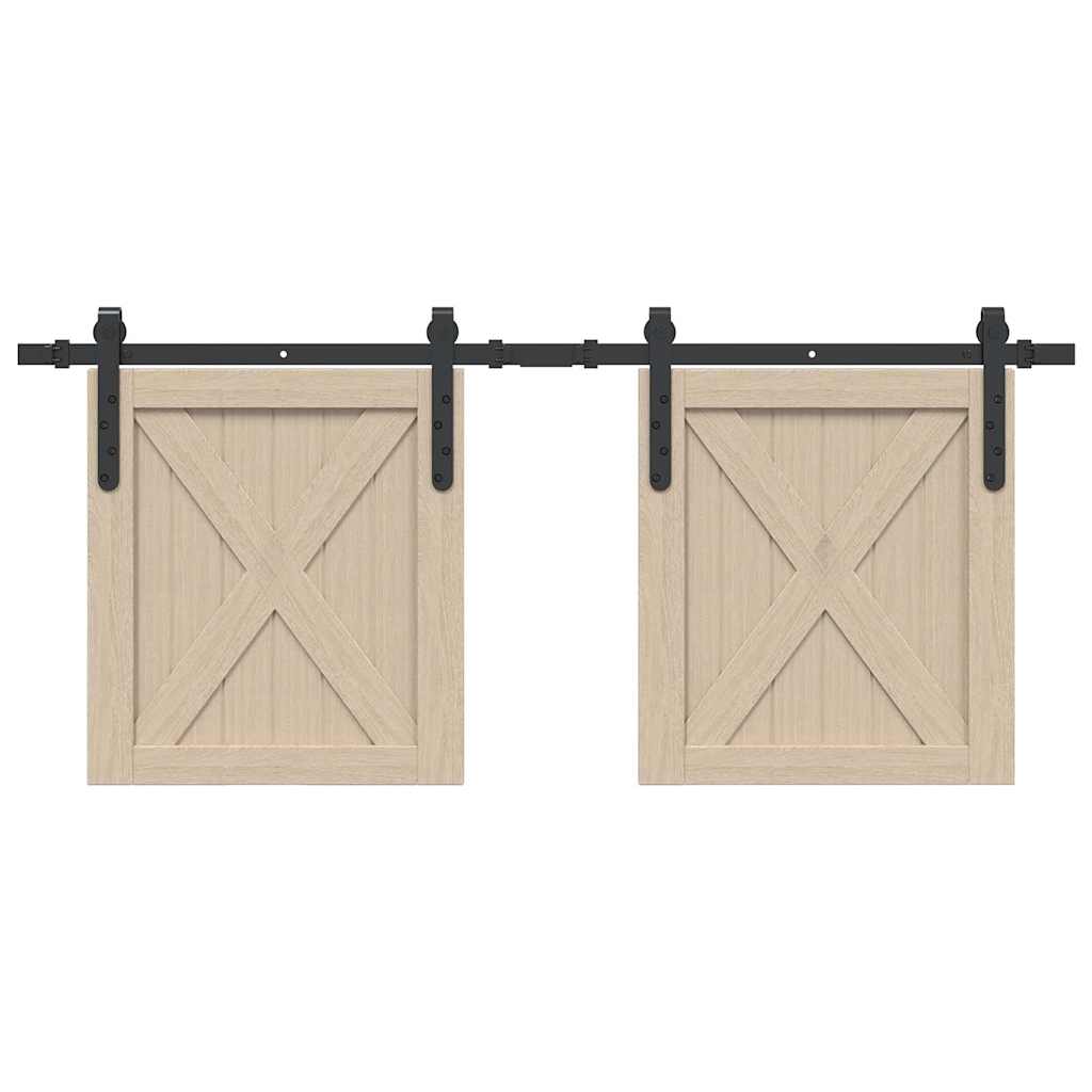 Vetonek Kit de puerta corredera de armario acero carbono 122 cm