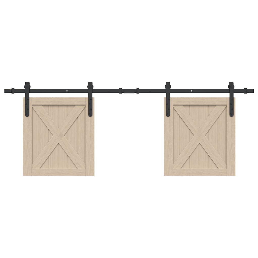 Vetonek Kit de puerta corredera de armario acero carbono 152 cm