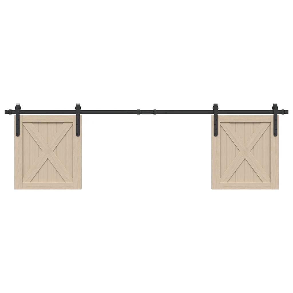 Vetonek Kit de puerta corredera de armario acero carbono 183 cm